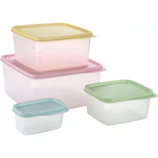 Set of 4 Leakproof Airtight Food Storage Containers with Lids 5oz 16oz 27oz 84oz