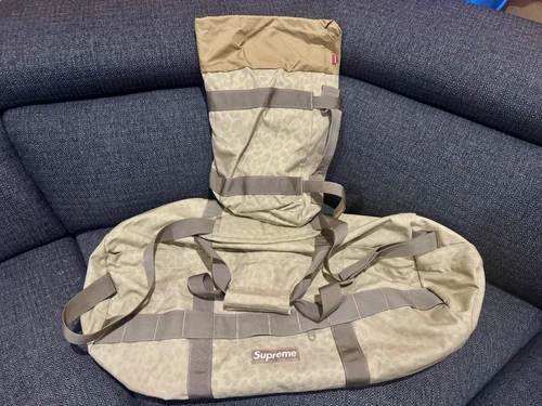 SUPREME boîte logo léopard sac de sport et sac de compression marron sable beige rouge vintage