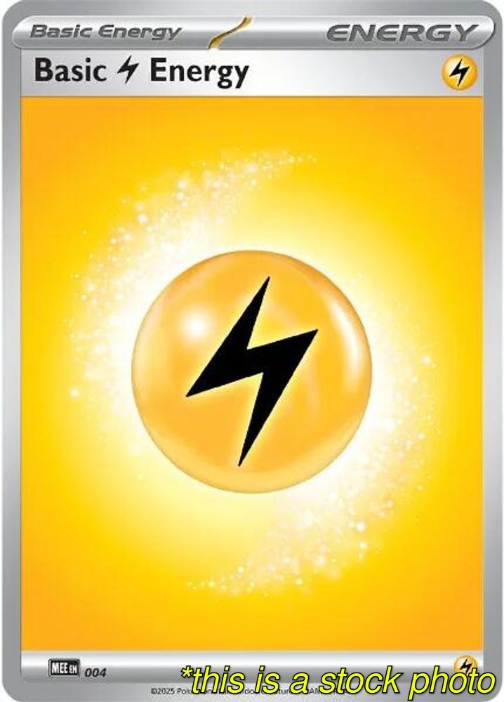 Pokemon Basic Lightning Energy MEE: Mega Evolution Energies 4 Near Mint