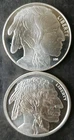Two 1oz Silver Buffalo Rounds