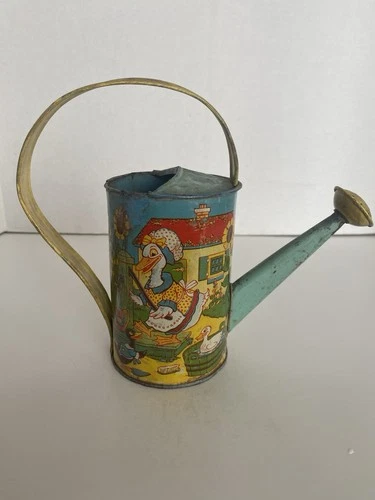 Vintage J. Chein Tin Litho Children's Watering Can