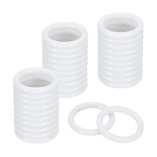 32Pcs Dream Catcher Rings, 1.1" Plastic Macrame Wreath Floral Round Hoop, White