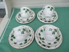 4 x Colclough IVY LEAF Tea Trios Cups Saucers and Side Plates Set - VGC