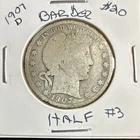 1907 Denver Barber Half Dollar 50C Silver Business Strike US Coin