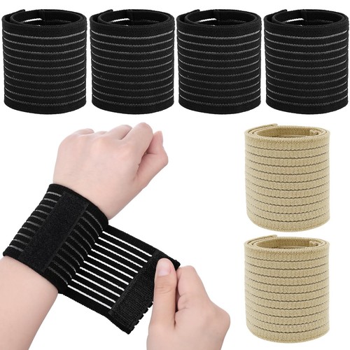 6 PCS Elastic Wrist Support Band Wrap Breathable Wrist Brace Adjustable Wrist...