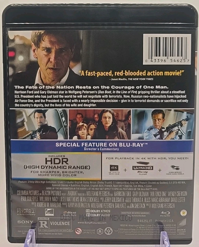 Air Force One (4K Ultra-HD + Blu-ray 1997) Harrison Ford Gary Oldman Glenn Close - Image 4 of 4