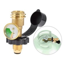 Propane Tank Adapter with Gauge Camping Stoves Pol Pressure Gauge Connector Gas