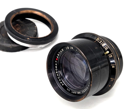 MINT Glass Goerz 19" 480mm f11 Apochromat Red Dot Artar Barrel large Format Lens