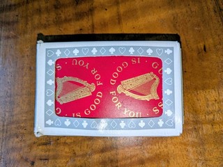Guinness Branded “Guiness is Good For You” Playing Card Deck Red w/ Gold Harp