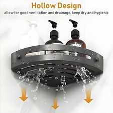 1-3PCS NO DRILLING BATHROOM WALL CORNER SHELF RACK SHOWER CADDY STORAGE ORGANIZE