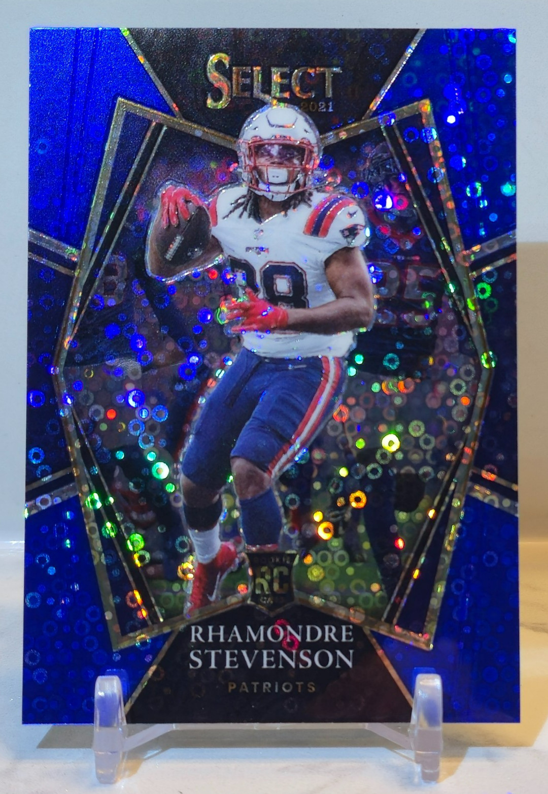 RHAMONDRE STEVENSON ROOKIE 2021 Panini Select #175 RC - BLUE DISCO PRIZM /25