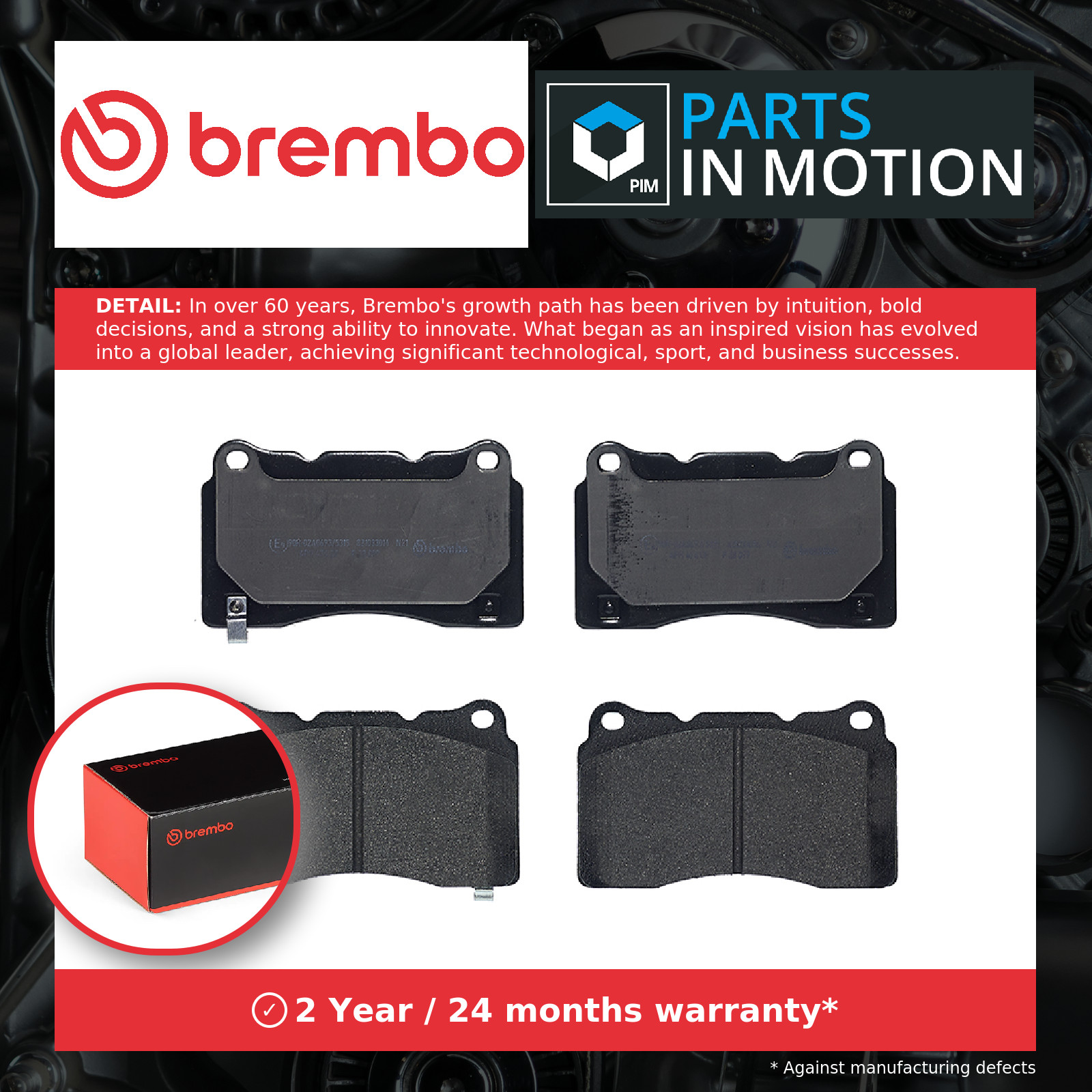 Fits BREMBO KLOCKI SZCZEKI CYLINDERKI P 28 099 BRAKE PADS FRONT - Image 2