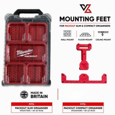 Mounting Feet for Milwaukee Packout Slim / Compact Organiser | Wall Mount