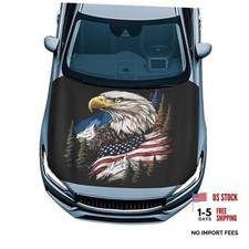 American Flag Bald Eagle Car Hood Cover American Flag Bald Eagle Mountain Pine