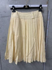 CHANEL P15559V06973 Pleats Skirt 36 Yellow Women