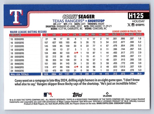 2025 Topps Holiday Base  # H 1 - H 200  - PICK YOUR CARDS - 第 208/318 張圖片
