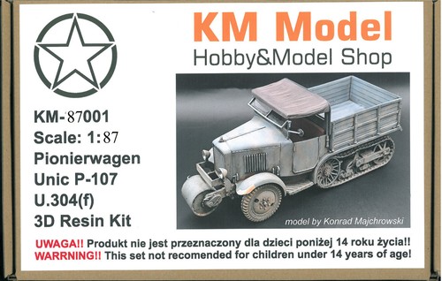 KM Model 87001 Pionierwagen Unic P-107 U.304(f) scale H0 - 1/87 | Zustand: New