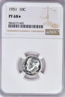 1951 Roosevelt Dime Proof NGC PF 68 STAR PR 68* Frosty Silver Coin 10C