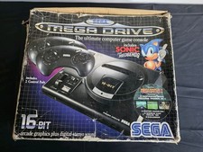 Sega Mega Drive Model 1 Console Boxed 2 Controllers Leads Powers On Untested