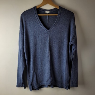 Hush Women Size XXS Blue Fleece Stretch Oversized Boxy Sweatshirt Top Casual