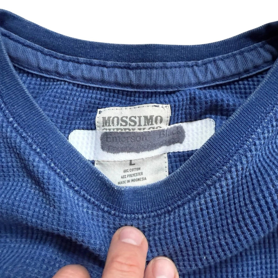 Camisa térmica masculina Mossimo Supply manga longa azul cobalto tamanho grande - Imagem 3 de 4