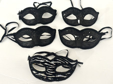 Masquerade Masks Halloween Costume Party Mardi Gras Eye Masks Lot of 5  READ 