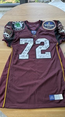 NFL Europe League Trikot signiert - Rhein Fire in Weinrot von vor 2007 - XXL
