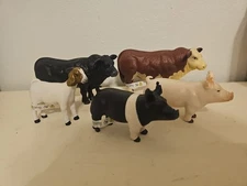 Little Busters Toys Set Of 5 ALL NEW  2 Cows 2 Pigs And 1 Goat