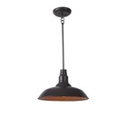 18'' Brown 1-Light Outdoor Mini Pendant, Farmhouse Industrial Hanging Fixture
