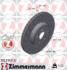 1x Bremsscheibe FORMULA F ZIMMERMANN 150.2959.32 für BMW 5er G30 F90 Touring G31