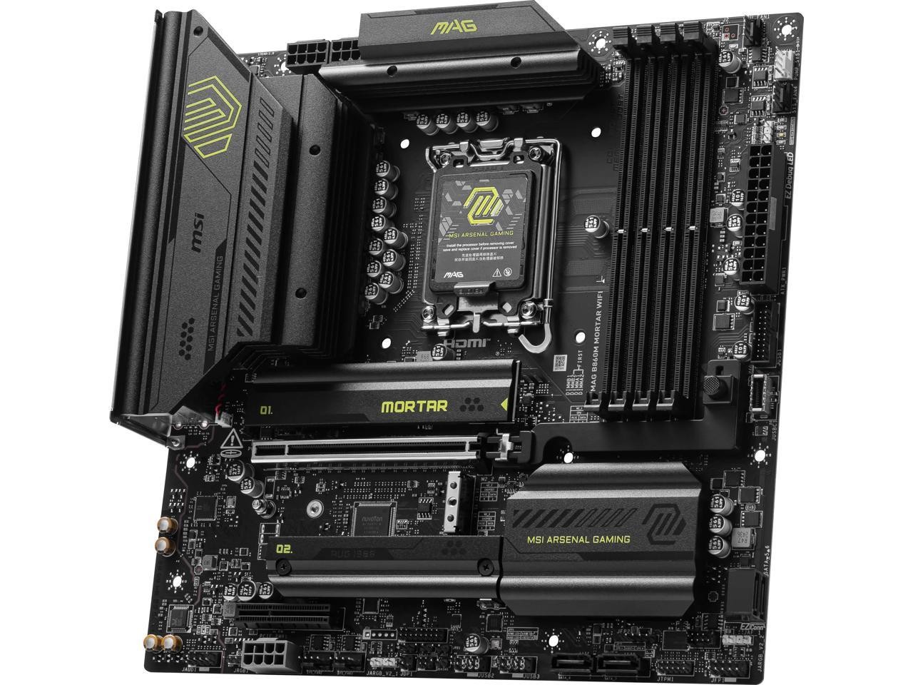 MSI MAG B860M MORTAR WIFI LGA 1851 Intel B860 SATA 6Gb/s DDR5 CI-E x16 slot  M.2