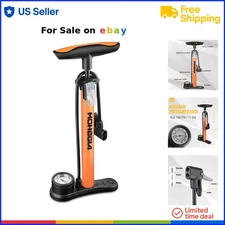 Bike Floor Pump Stainless Steel 160 PSI Gauge Dual Valve for Bikes Ball Infla...