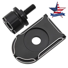 Edge Cut Rear Seat Screw Bolt Tab Cover For Harley Dyna XL Touring Softail Black