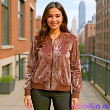 Christian Dior New Look Jacket Crushed Velvet Size 2X Mauve Contrasting Trim