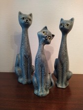 dekorativ. Souvenir * Katzenfamilie Katze * 33/29/24 cm Bestzustand vm. Mod.gips