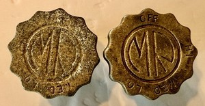 Vintage Industrial MR Control Knobs Cast Metal OFF HI MED Mechanical Hardware