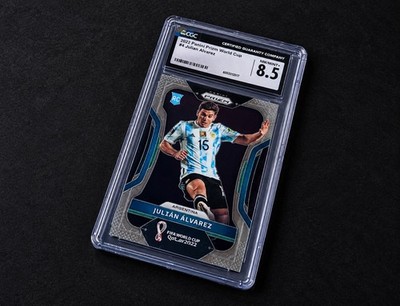 2022 Panini Prizm World Cup Julian Alvarez Argentina Rookie RC Card CGC PSA