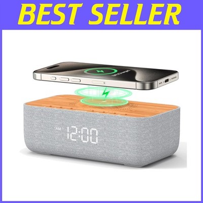 Digital Clock with Magnetic Wireless Charger & White Noise