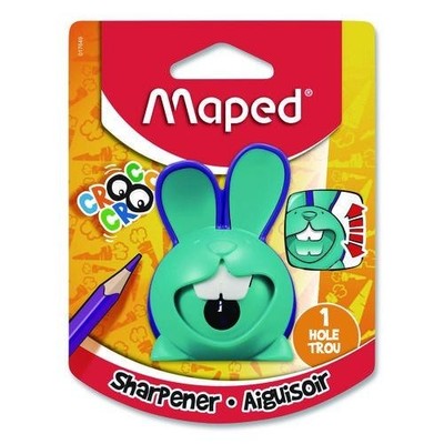 Maped Helix Croc Chomp 1-Hole Canister Pencil Sharpener, Assorted Colors