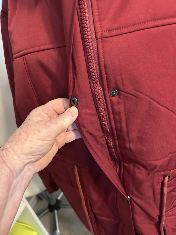 Beyove женщин красный флис с подкладкой длиной парка пальто съемный капюшон размер XXXL - Изображение 3 из 4