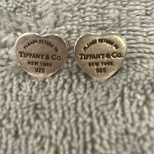 Tiffany  Co. Return to Tiffany Heart Stud Earrings Sterling Silver 1 Back Ear
