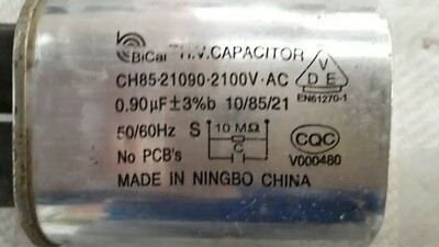 Condensatore Alta Tensione Per Microonde: 0,90 UF, 2100 V AC, Universale - Ricambio Sicuro E Certificato!