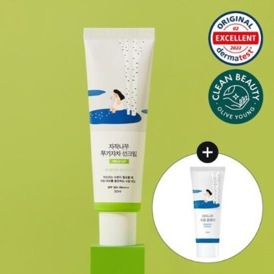 ROUND LAB Birch Juice Moisturizing Mild-Up Sunscreen 50ml (+Free Cleanser 20ml)