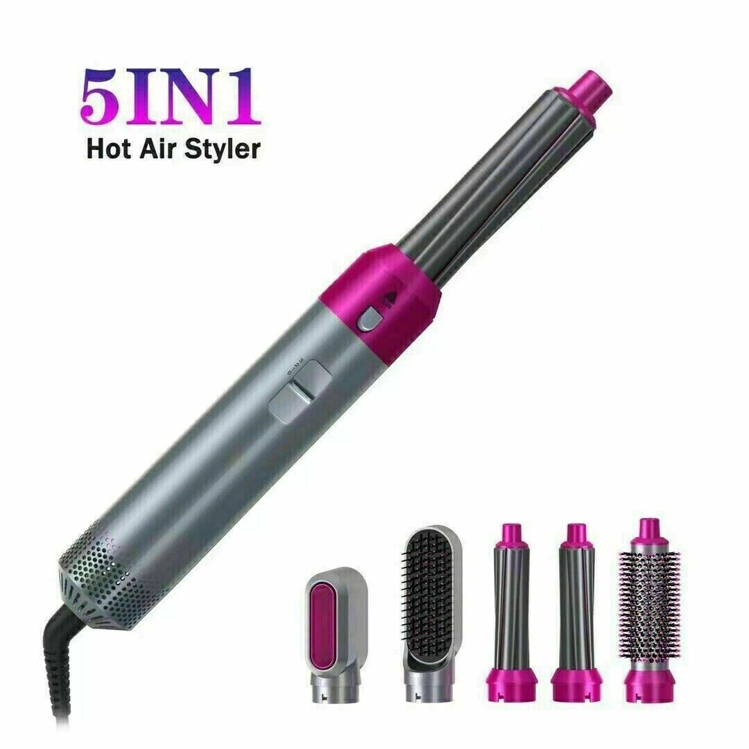 Air Styler 5 in 1 Spazzola Modellante Capelli Nero Argento 1000W