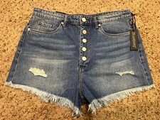 Blank NYC Denim The Barrow Vintage High Rise Cut Off Frayed Shorts Size 31 NWT