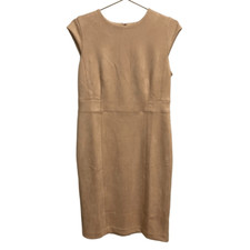 Ann Taylor Beige Faux Suede Cap Sleeve Dress Size 10 NWT