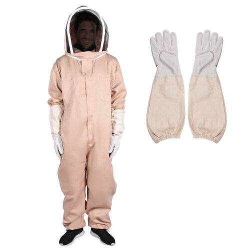 XXL Full Body Anti-bee Suit Cotton Beekeeping Clothing w/Veil Hood&Gloves Unisex - Picture 10 of 11