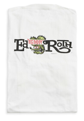 Men's Ed Big Daddy Roth Roth Rat Fink Signature Logo White Cotton T-Shirt M-3XL