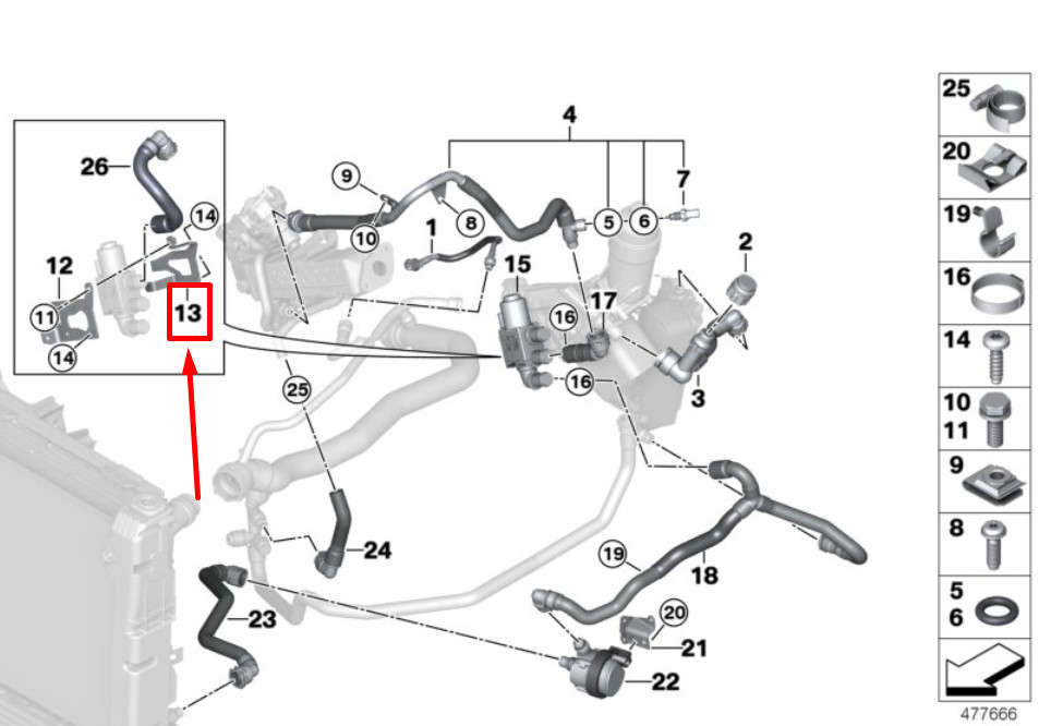 NEW BMW 3 F34 ENGINE CHANGEOVER VALVE BRACKET 8573717 11538573717 ORIGINAL