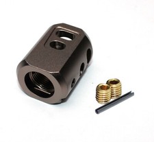 Tan Anodized Aluminum 9/16''x24 TPI Muzzle Brake Compensator For .40Cal